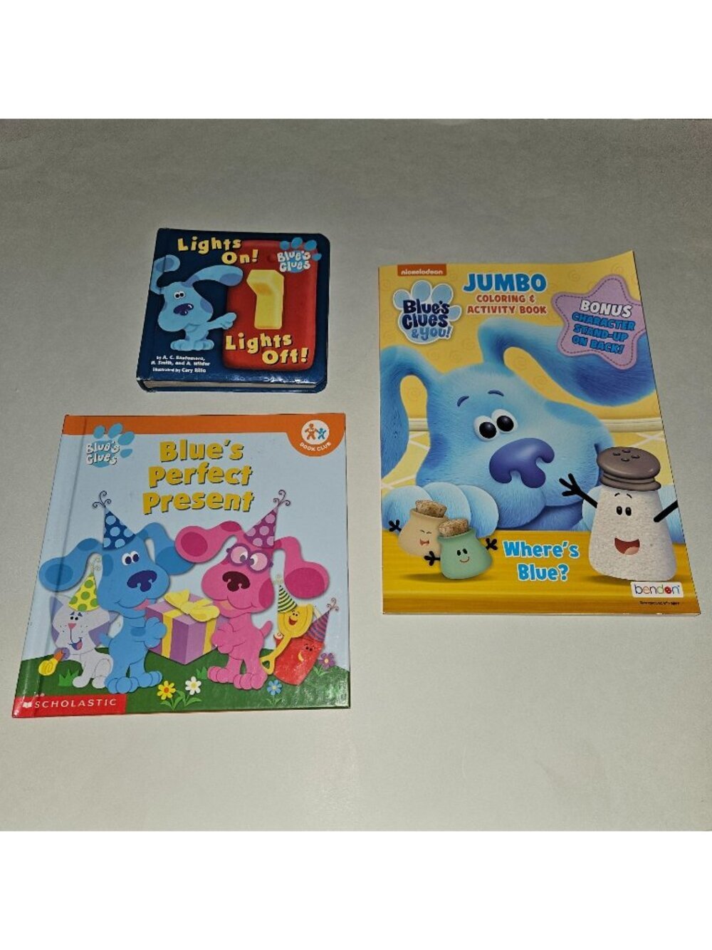 Blues Clues Mixed Book Lot HBK Coloring Board Lights On Off Perfect Present READ
